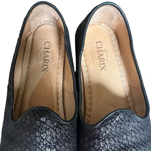Charix Classic Wild Black Textured Leather Loafers Size 41 US 9.5-10 - Picture 8 of 12